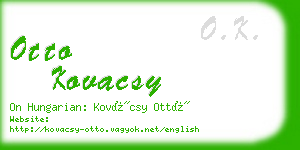 otto kovacsy business card